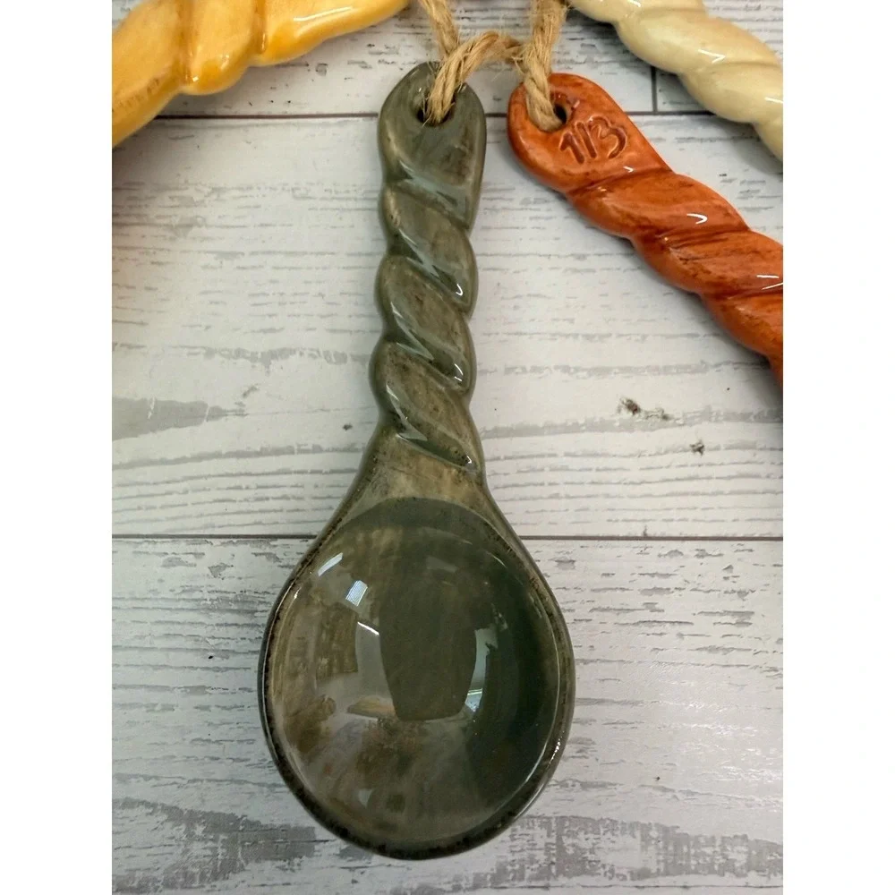 Vintage Artimino Tuscan Countryside Ironstone Stoneware Set Measuring Spoons EUC